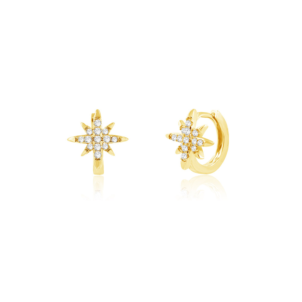 Gold Star Stacking Earrings